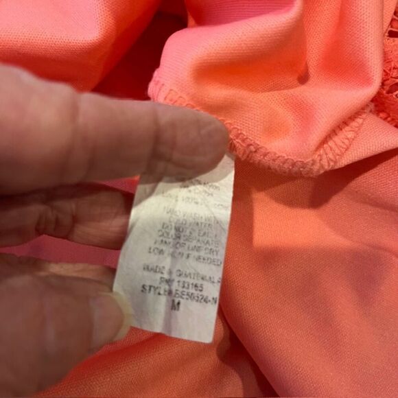 Altar'd State Women's Stretch Knit Crochet Sleeveless Dress Light Coral Medium - Picture 6 of 9